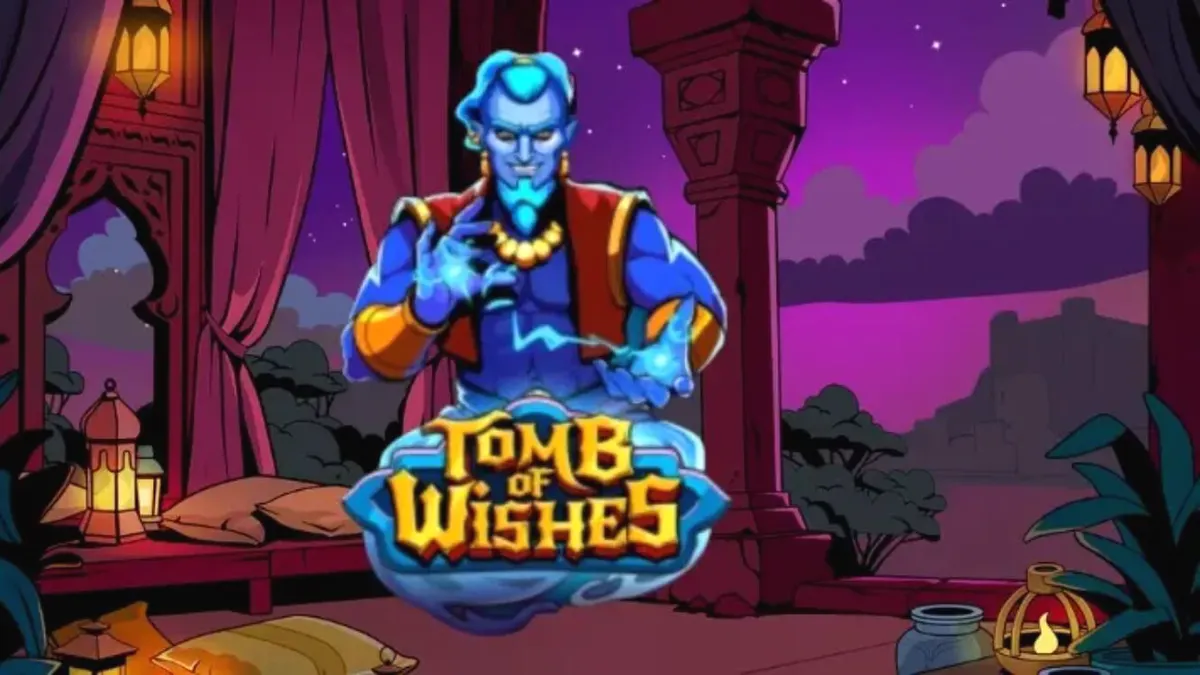 Tomb of Wishes slot machine interface with Arabian treasure theme